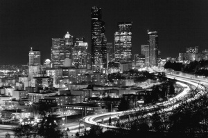 ночной город чб